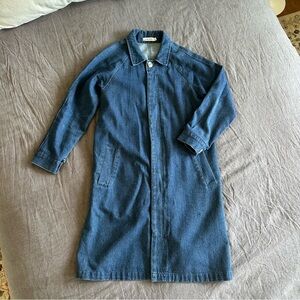 Women's Blue Denim Trench Coat - Unknown Brand